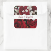 Rode Rozen witte banner bruiloft sticker (Tas)