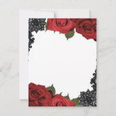 Rode Rozen Zwarte Kant Witte Bruiloft Save the Dat Kaart (Achterkant)