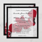 Rode rozenblaadjes in de sneeuw, de uitnodiging va (Voorkant / Achterkant)