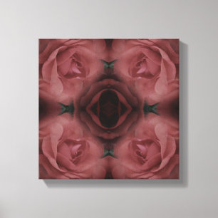 Rode rozenbloem Abstract Canvas Afdruk