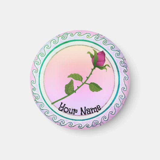 Rode rozenbloem magneet (Voorkant)