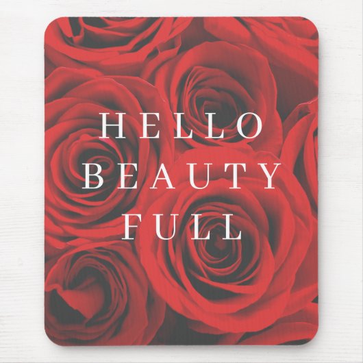 Rode rozenbloem Muismat (Voorkant)