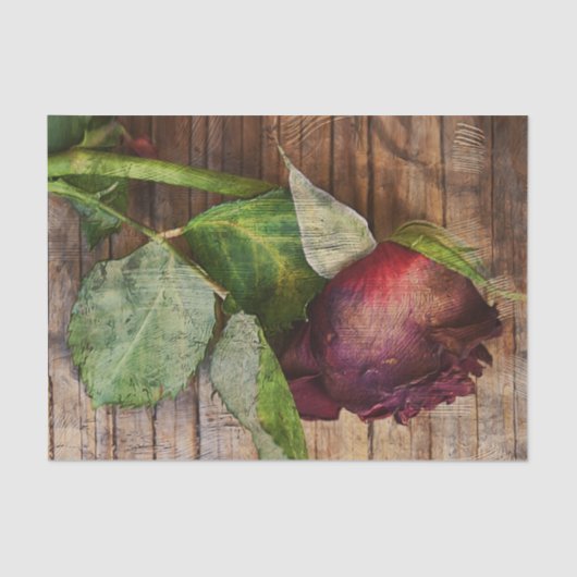 Rode rozenbruin hout Roestvast Antiek Tissuepapier (Voorkant)