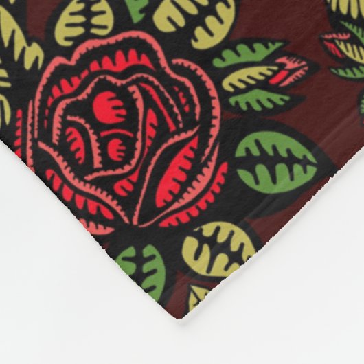 rode rozendeken fleece deken (Hoek)