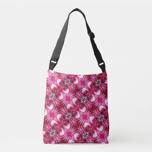 Rode rozenfractals Kruis Canvas tas (Voorkant)