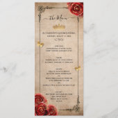  rode rozengoudzwarte elegante Waterverf Menu (Voorkant)