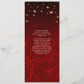  rode rozengoudzwarte elegante Waterverf Menu (Achterkant)