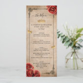  rode rozengoudzwarte elegante Waterverf Menu (Staand voorkant)