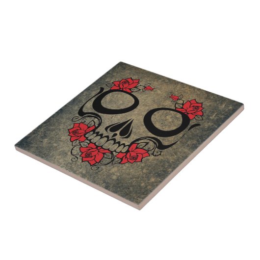 Rode rozenhuid tegeltje (Zijkant)