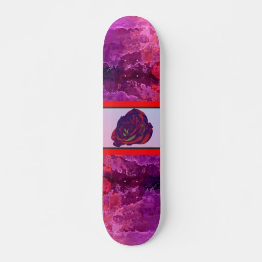 Rode rozenkarton skateboard (Voorkant)