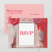 Rode RSVP-ventilator en Afbeelding-Lijst Uitnodiging Briefkaart (Voorkant / Achterkant)