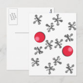 Rode Rubber Ball en Dacks Briefkaart (Voorkant / Achterkant)