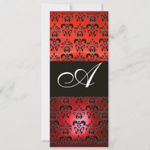 RODE RUBY EN ZWARTE DAMASTEN MONOGRAM , wit Kaart