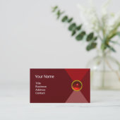 RODE RUBY GEMSTONE MONOGRAM Abstracte geometrisch Visitekaartje (Staand voorkant)