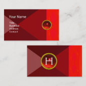 RODE RUBY GEMSTONE MONOGRAM Abstracte geometrisch Visitekaartje (Voorkant / Achterkant)