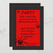 Rode rugspin uitnodiging 2 (Voorkant / Achterkant)