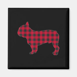 Rode ruit Franse Bulldog Hond Liefhebber Bijpassen Magneet