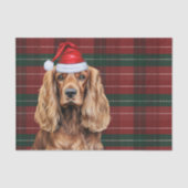 Rode ruitjes Cocker Spaniel hond Kerstmis Tissuepapier (Voorkant)