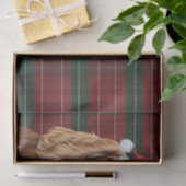 Rode ruitjes Cocker Spaniel hond Kerstmis Tissuepapier (Geschenk)