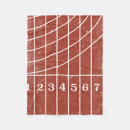 Rode Running Track Distress Style Fleece Deken (Voorkant)