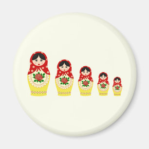Rode Russische matryoshka het nestelen poppen Magneet