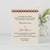 Rode Rustic-schoot en bruiloft van het kant-en-kla Kaart (Staand voorkant)