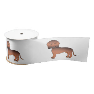 Rode Sable Gladharige Dachshond Schattige Cartoon Lint