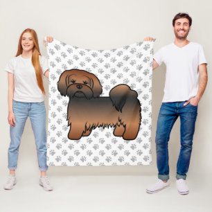 Rode Sable Lhasa Apso Schattige Cartoon Hond Fleece Deken