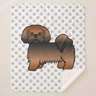 Rode Sable Lhasa Apso Schattige Cartoon Hond Sherpa Deken