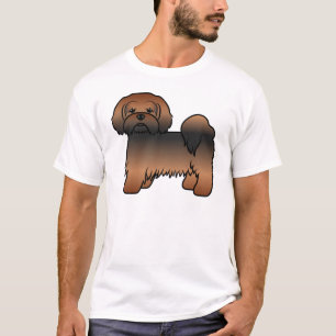 Rode Sable Lhasa Apso Schattige Cartoon Hond T-shirt