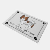 Rode Sable Papillon Cute Hond Met Aangepaste Tekst Deurmat (Schuin)