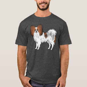 Rode Sable Papillon Mooie Cartoon Hond Illustratie T-shirt