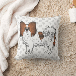 Rode Sable Papillon Schattige Cartoon Hond Met Poo Kussen