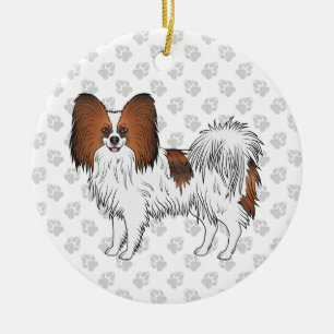Rode Sable Papillon Schattige En Gelukkige Hond Me Keramisch Ornament