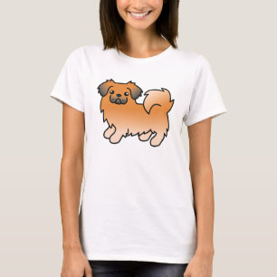 Rode Sable Tibetaanse Spaniel Cartoon Hond T-shirt