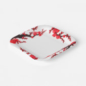 Rode Sakura bloesems schilderij papier Bord (Gebogen)