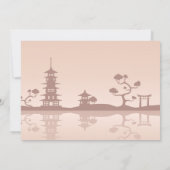 Rode Sakura Kokeshi Doll Schattige Geisha Verjaard Kaart (Achterkant)