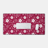 Rode Sakura Patroon Bureaumat (Keyboard & Muis)