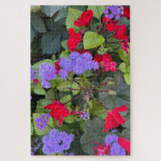 Rode Salvia en Paarse Ageratum, Quebec City Legpuzzel