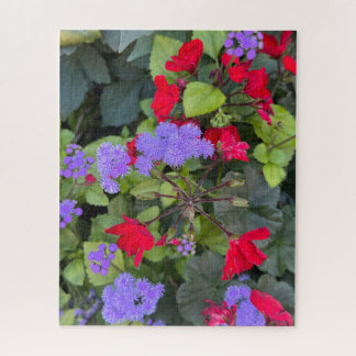 Rode Salvia en Paarse Ageratum, Quebec City Legpuzzel