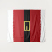 Rode Santa Claus riem & witte bont Kerstvakantie Wandkleed (Voorkant (horizontaal))