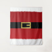 Rode Santa Claus riem & witte bont Kerstvakantie Wandkleed (Voorkant)