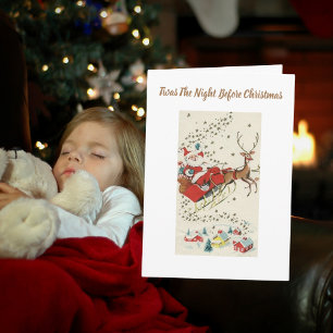 Rode  Santa Claus-vliegende rendiersterren Kaart