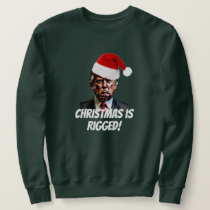Rode Santa Hat Trump Rigged Christmas Trui