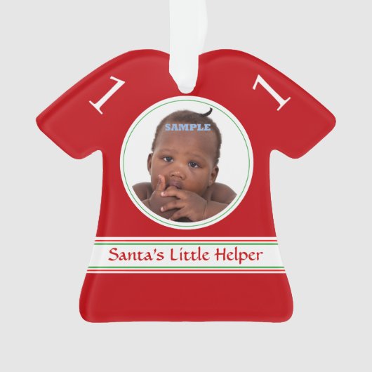 Rode Santa's Helper Photo Template Kinder Ornament (voorkant)