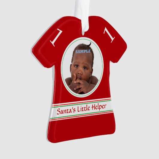 Rode Santa's Helper Photo Template Kinder Ornament (voorkant)
