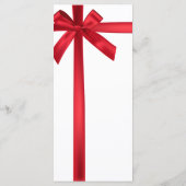 Rode Satijnen Lint Boog Kerst Vakantie Feest Menu (Achterkant)