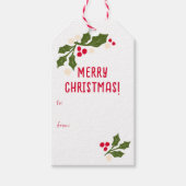 Rode Scallop Tegel Christmas Springs Cadeaulabel (Voorkant)