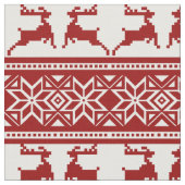 Rode Scandinavische kerstFolk Stof (Close Up)