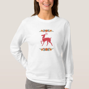 Rode Scandinavische rendiersoort T-shirt